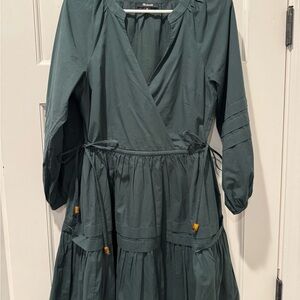 Elegant Green Wrap Dress